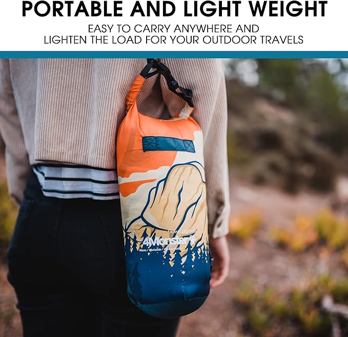 4Monster Down Camping Blanket - Outdoor Travel Quilt Puffy 650 Fill, Packable, Lightweight,Wind & Waterproof | Ideal for Stadium, Backpacking,Picnics, Beach and Hiking