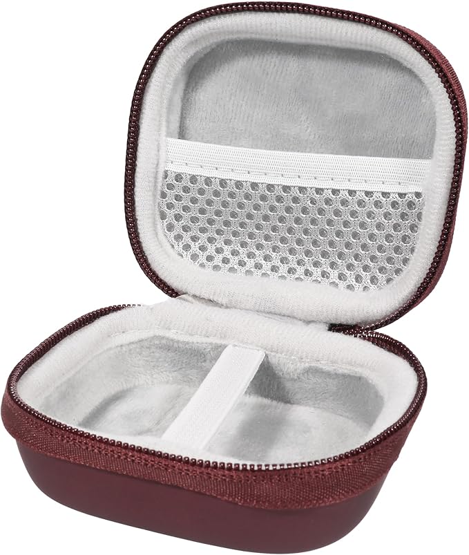 CaseSack Case for JLab Go Pop+,Go Air Pop, Air, Air Tones+/ Tones, JBuds Mini True Wireless Earbuds, Compact Organizer for The Charger case and Charger Cord (Red)