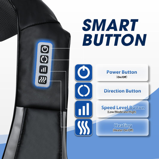 UFFAE Shiatsu Neck and Back Massager with Heat, Electric Deep Tissue Kneading Neck and Shoulder Massage, Best Gifts for Women Men Mom Dad Mothers Fathers Day Birthday Gift (NOT Cordless)