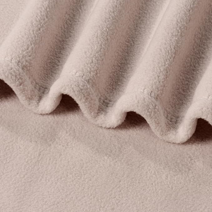 Berkshire Blanket Microfleece Twin Size Bed Blanket Macadamia,Lightweight Soft Breathable Plush Micro Fleece Blanket for Bed Couch Sofa,60x92 Inches