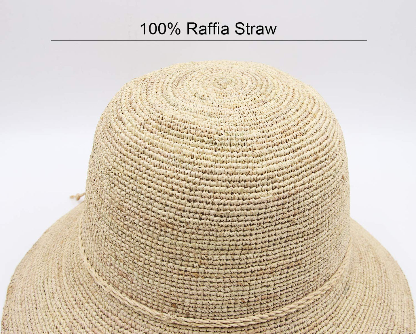 Melesh Women's Bucket Hats Fashion Womens Summer Beach Sun Straw Hat (Natural)
