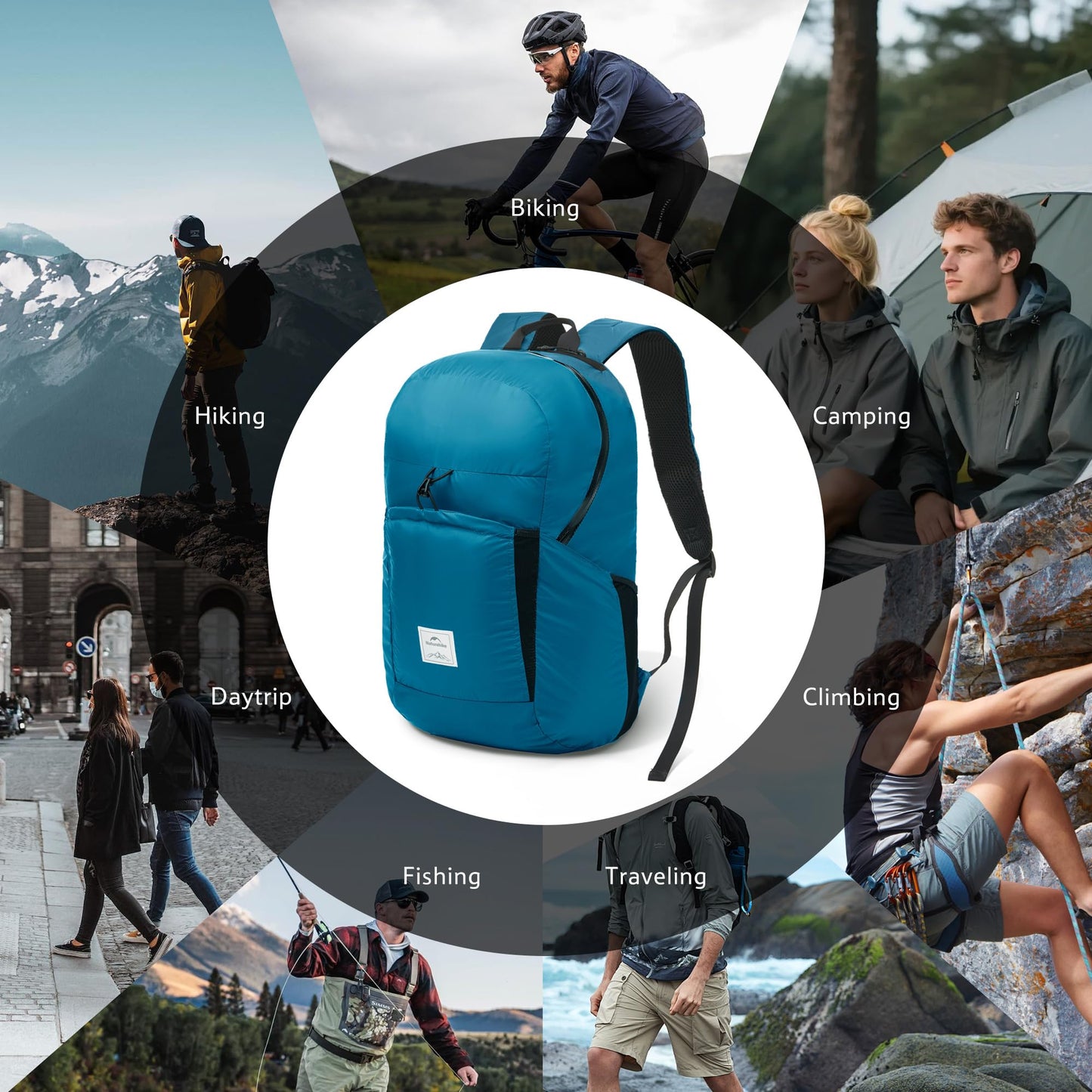 Naturehike 30L Lightweight Hiking Backpack, Waterproof Camping Packable Backpack, Ultralight Daypack for Travel Airplane