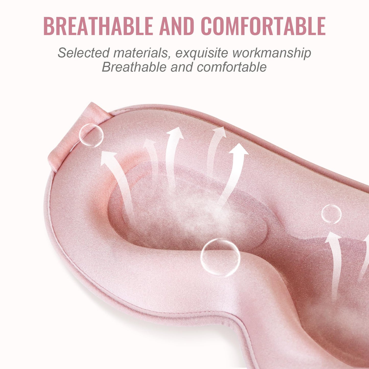 Sleep Mask,Upgraded 3D Deep Contoured Eye Mask for Sleeping,No Pressure Eye Covers 99% Block Out Light Eye Mask with Adjustable Elastic Strap for Sleeping, Yoga, Traveling (1pc,Pink)