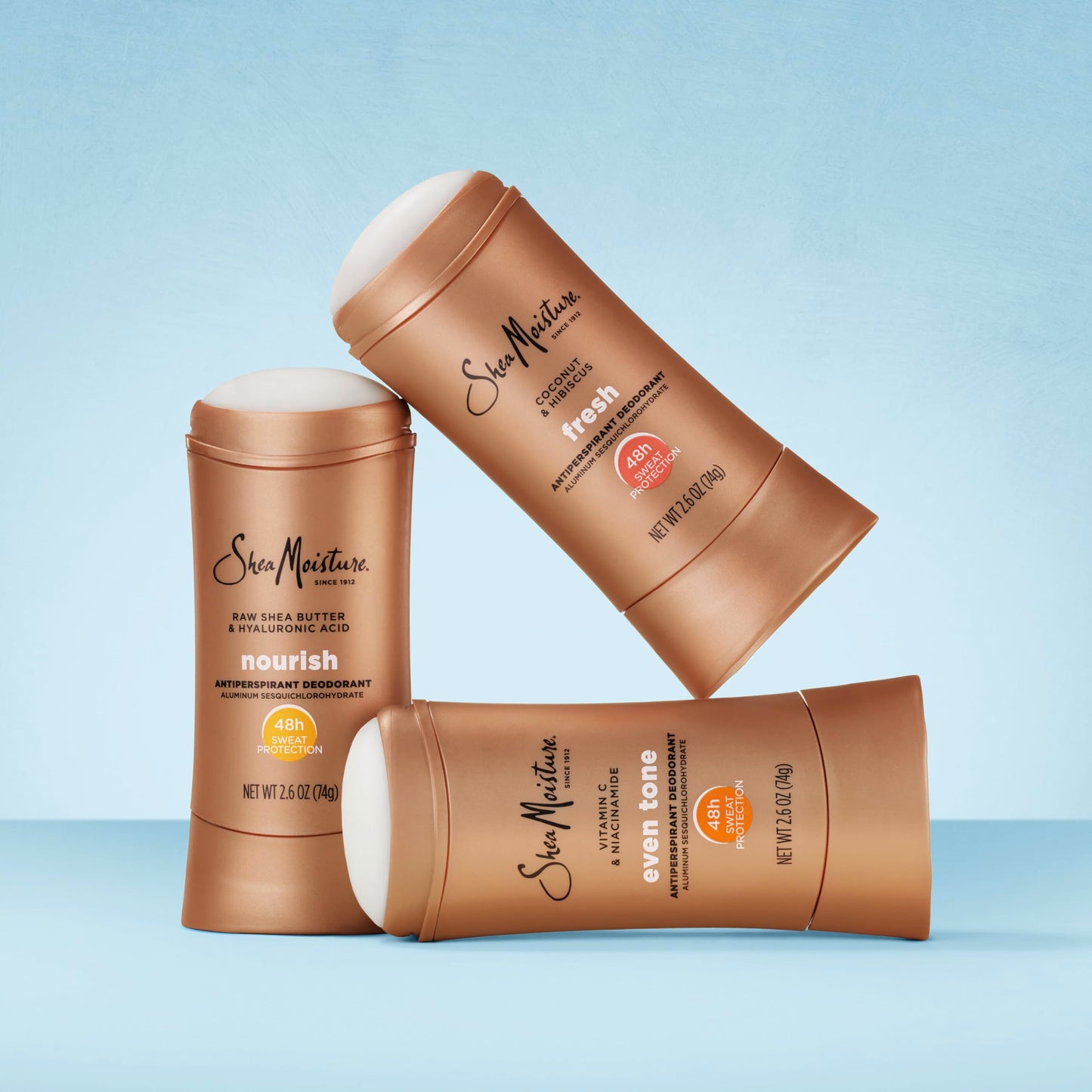 SheaMoisture Antiperspirant Deodorant Stick Even Tone Vitamin C & Niacinamide 2 Count for 48HR Sweat & Odor Protection with No Parabens & No Mineral Oil 2.6 oz