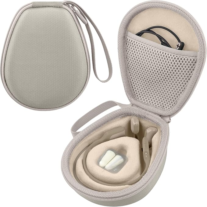 co2CREA Hard Case for SHOKZ New OpenRun Pro 2/1/Mini, OpenRun Standard/Mini, OpenMove, OpenSwim Pro, OpenSwim, Compatible with All SHOKZ Open-Ear Bone Conduction Sport Headphones, Beige Case