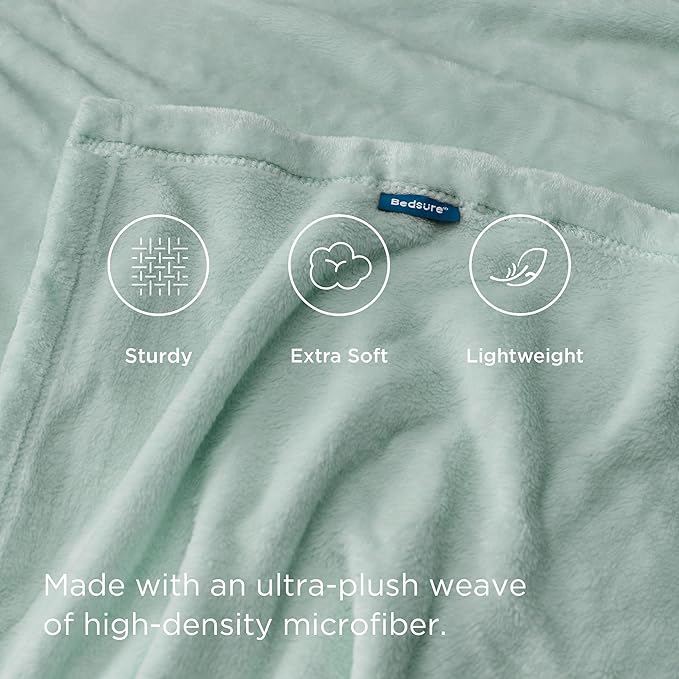 Bedsure GentleSoft Sage Green Fleece Blanket King Size - 280GSM Soft Lightweight Plush Cozy Blankets for Bed, Sofa, Couch, Travel, Camping