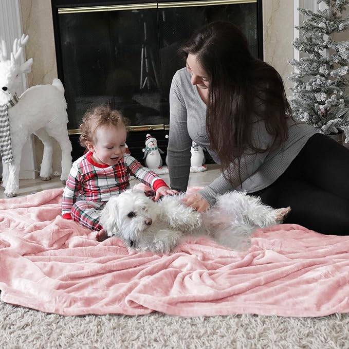 Bedsure GentleSoft Fleece Blanket Twin Size Pink - 300GSM Lightweight Plush Fuzzy Cozy Soft Blanket for Bed, Sofa, Couch, Travel, Camping, 60x80 inches