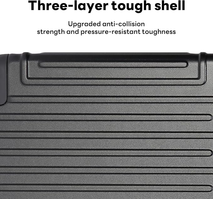 18 Inch Carry On Luggage Suitcase Locks TSA Approved Hardside Lightweight Suitcase with Cup Holder TSA Lock Carry On Luggage with USB Port Phone Holder Suitcases with 360° 8 Double Spinner Wheels