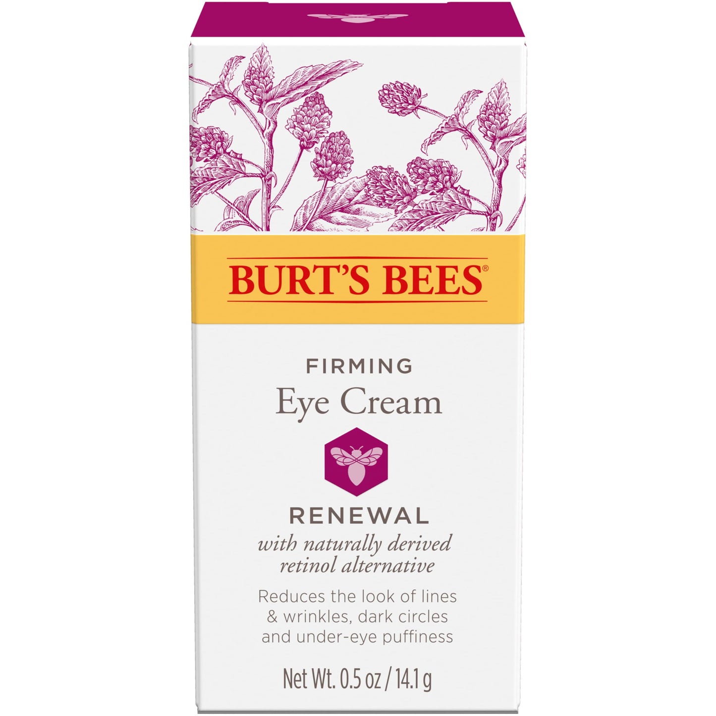 Burt's Bees Renewal Firming Eye Cream With Natural Retinol Alternative, Reduces Appearance of Lines, Wrinkles, Under-Eye Circles and Crow's Feet, 99 Percent Natural Origin Skin Care, 0.5 oz. Bottle
