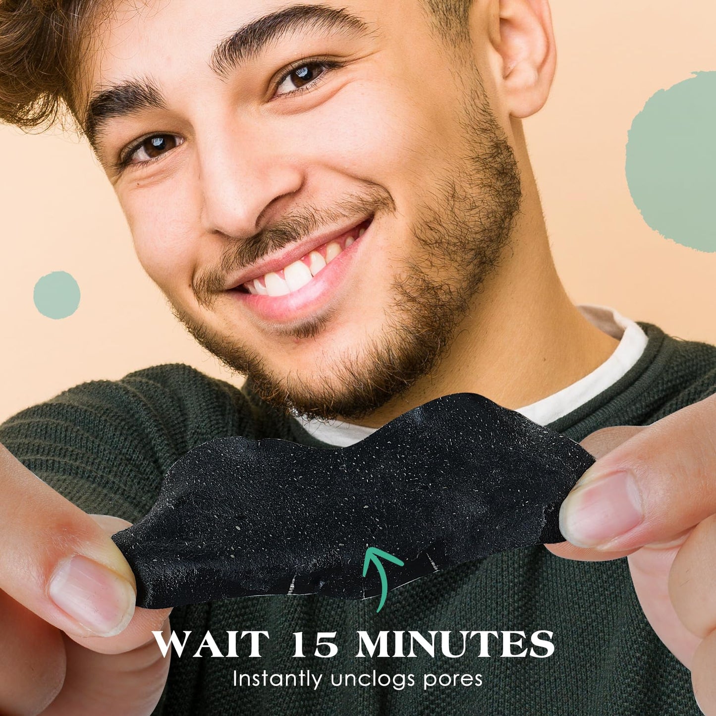 JOLVKA Blackhead Remover Pore Strips For Men, (120 Strips) Deep Cleansing Nose Strips - Charcoal Pore Strips - Unclogs Pores