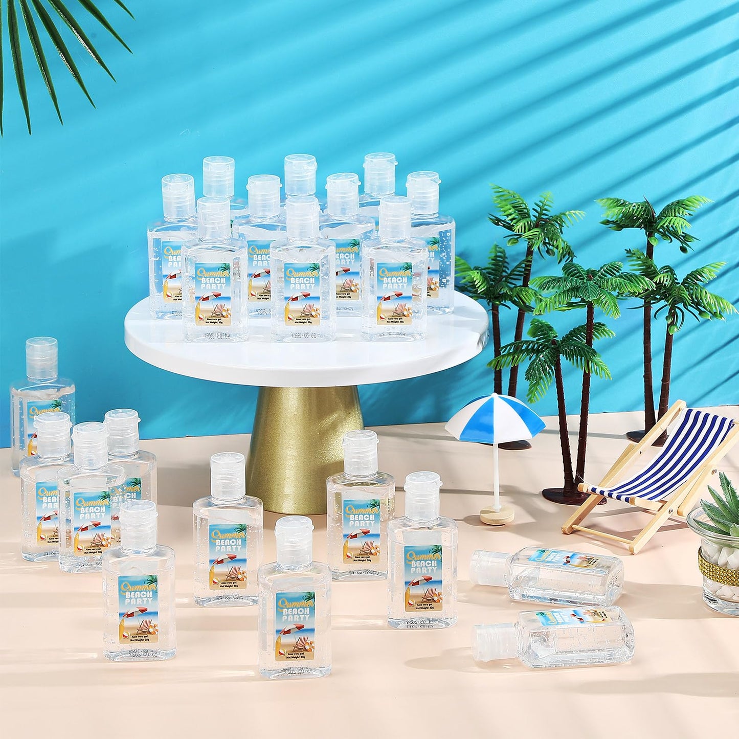 Dansib 12 Pcs Mini Aloe Vera Gel Bulk for Christmas Wedding Party 1oz Soothing Moisture Aloe Gel Bulk Travel Size for Thank You Gifts Christmas Favors Wedding Party (Beach)