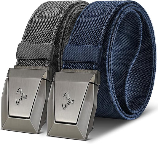 BULLIANT Men Belt 2 Pack,Nylon Web Holster Belt Stretch for Gift Men Outdoor Work Sports Hunting Hiking,Quick Release