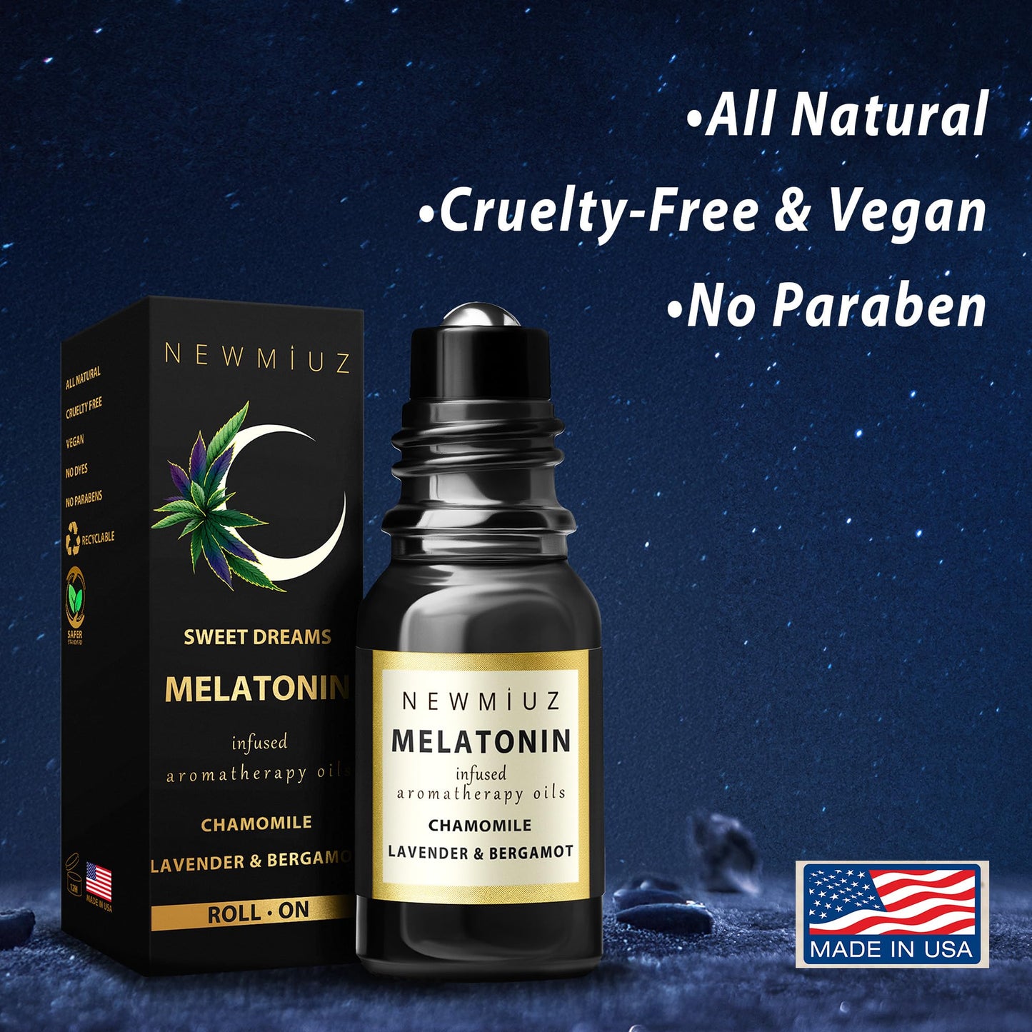 Melatonin Deep Sleep Essential Oil Roll On Calming Aromatherapy Stick Lavender Bergamot Frankincense Chamomile Relaxation Anti Stress Gifts Women Men