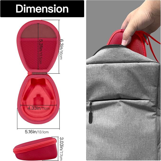 co2CREA Hard Case for SHOKZ New OpenRun Pro 2/1/Mini, OpenRun Standard/Mini, OpenMove, OpenSwim Pro, OpenSwim, Compatible with All SHOKZ Open-Ear Bone Conduction Sport Headphones, Red Case