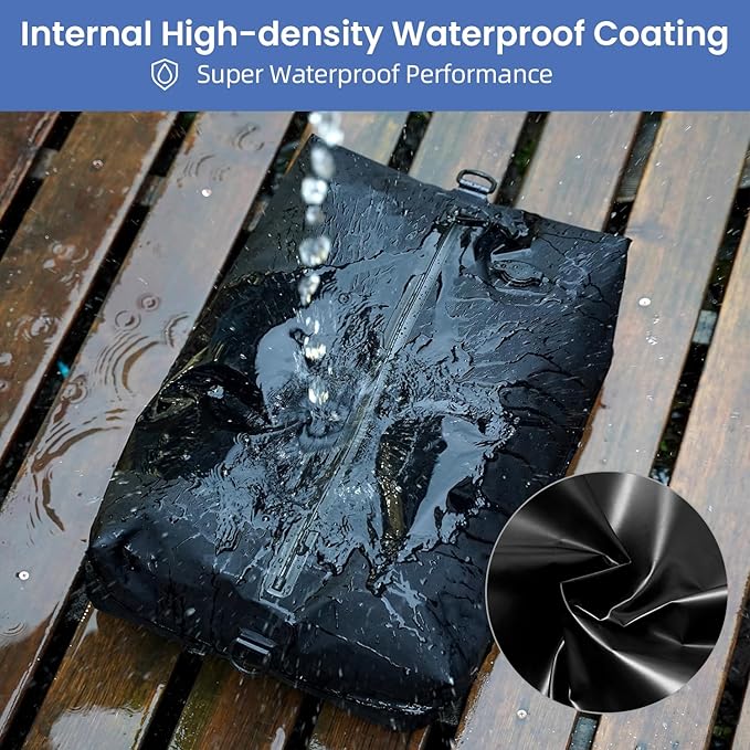 BAGAIL TPU Vacuum Bag for Travel, Reusable Compression Bag with IPX8 Waterproof Zipper, Save Space for Suitcase, Backpack and Carry on (Black, ExtraLarge, No Pump)