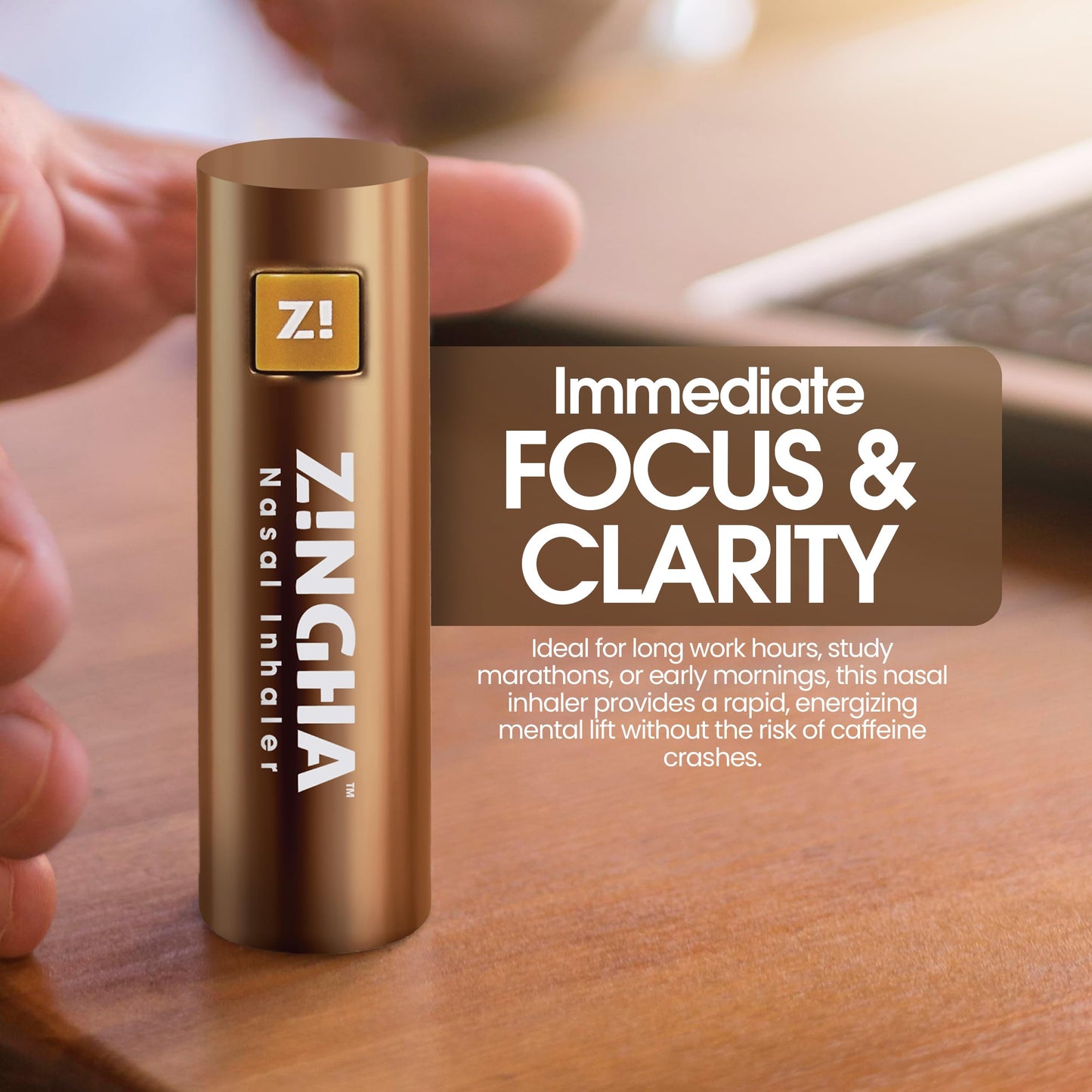 ZINGHA Coffee-Mint Aromatherapy Stick – Natural Energy, Focus & Sinus Support, Portable Wellness Inhaler (Single, Cinnamon Coffee Mint)
