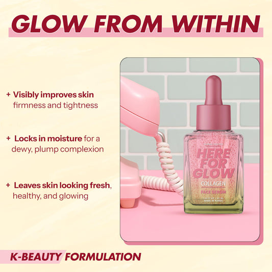 Sunday Essence Collagen Face Serum - Dermatologist Tested, Anti-Aging, Korean Skin Care, Hydrates & Improves Elasticity - Strengthens Skin’s Barrier, Retains Water - Vegan, Paraben-Free, 1.35 Fl. Oz