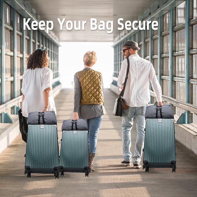 Adjustable Luggage Straps for Suitcases Add a Bag High Elastic Travel Bag Bungees Connecting Carry On Bag TSA Approved (2 Pack Black)