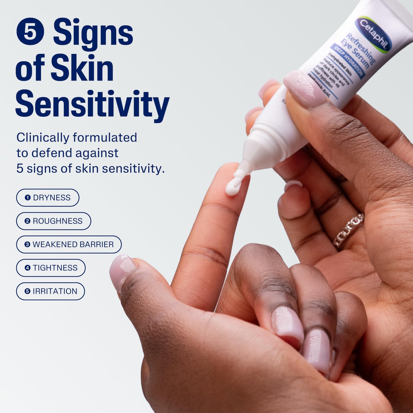 CETAPHIL Deep Hydration Refreshing Eye Serum, 0.5 fl oz, 48Hr Hydrating Under Eye Cream to Reduce the Appearance of Dark Circles, With Hyaluronic Acid, Vitamin E & B5 (Packaging May Vary)