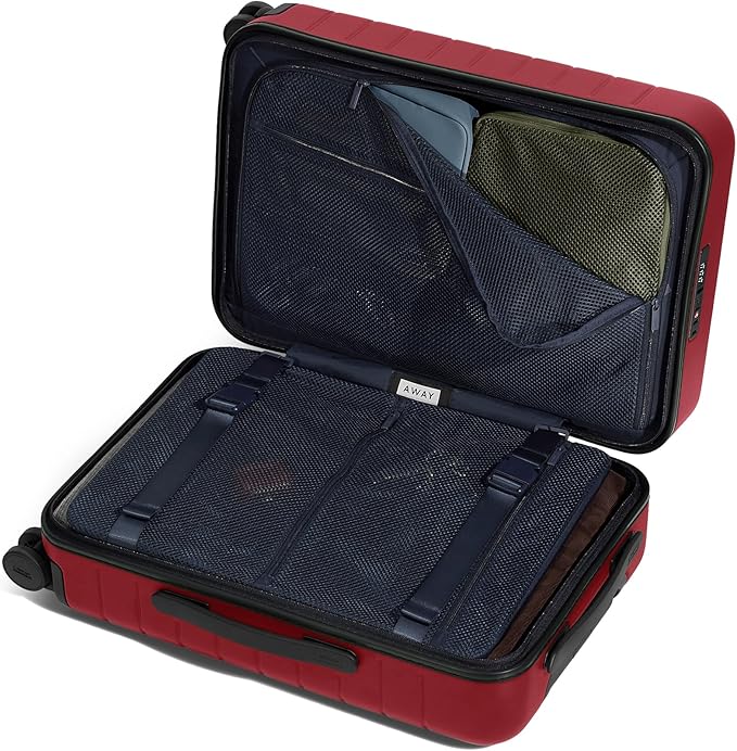 Away Carry-On Luggage, Lightweight Hardside Suitcase with Spinner Wheels, 22 Inch Airline Approved, TSA Lock, Tango Red