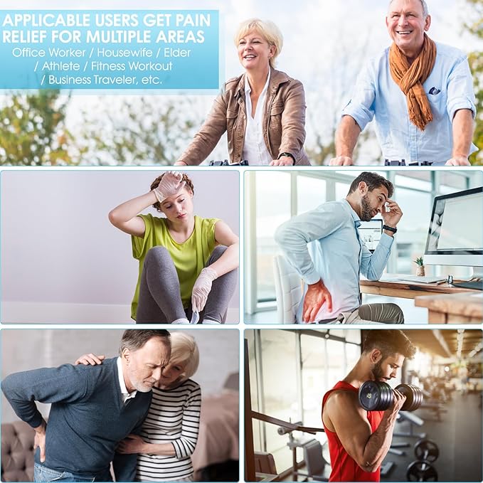 3-in-1 TENS Unit Muscle Stimulator, EMS Massage Machine with 40 Intensities for Gradual Shoulder, Sciatica, Back Pain Relief, Muscle Recovery, 28 Modes Portable Dual Channel with 8 Electrodes Pads