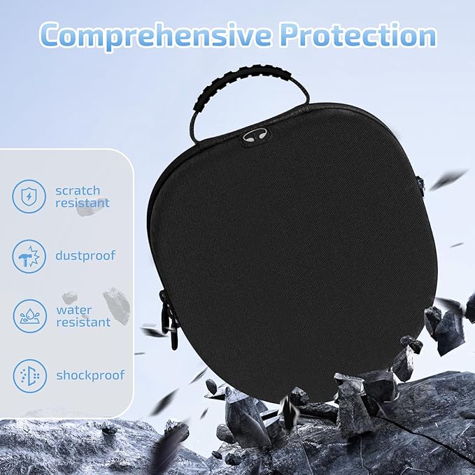 AirPod Max Case with Sleep and Charging Support, AirPods Max Accessory Compatible with Apple AirPods Max Wireless Over-Ear Headphones, Travel Portable Airpod Max Case(Black)