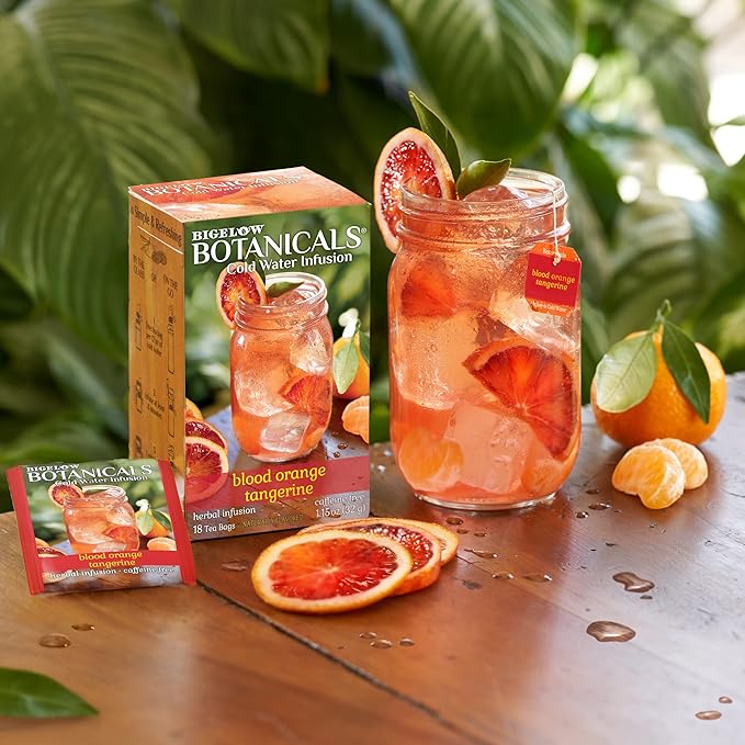 Bigelow Botanicals Blood Orange Tangerine, Caffeine Free Herbal Tea with Blood Orange & Tangerine Flavor, 18 Count (Pack of 6), 108 Total Tea Bags