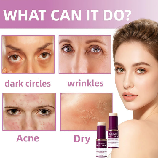 Calcium Multi Balm, Calcium Volume Multi Balm, Wrinkle Core Stick,Collagen Moisturing Stick, Suitable for Face, Eyes and Neck, Hydrate & Anti-Age, Firming Skin, Reducing Wrinkles. For All Skin Types.