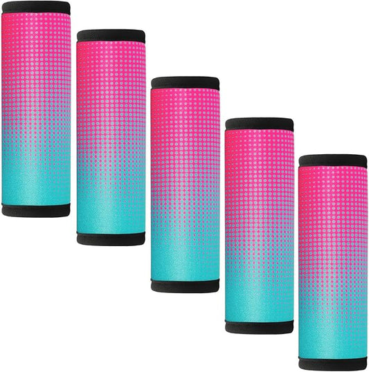 5 Pack Neoprene Luggage Handle Wraps Bright Luggage Tags/Identifiers/Marker/Grips Travel Accessories for Airplane/Flying/Luggage (Gradient Dot)