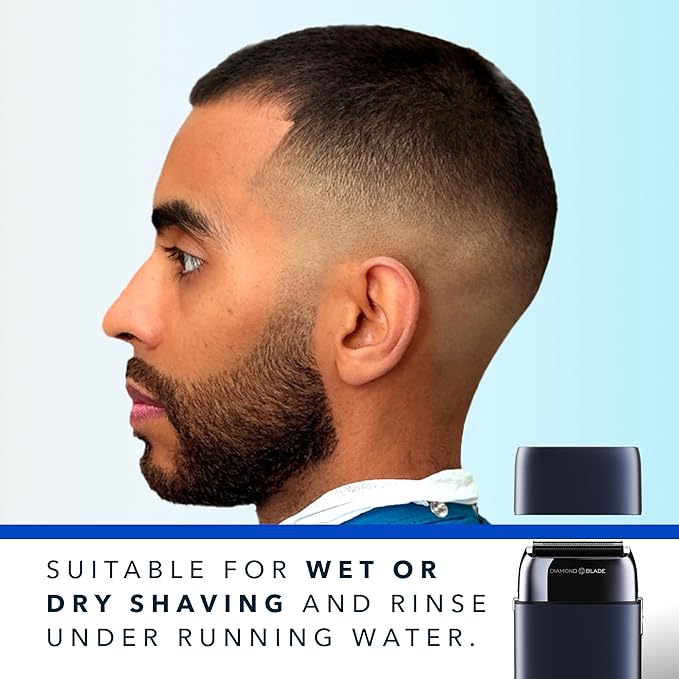 Blade & Stone PS501 Foil Shaver for Men – Dual Foil Cordless Shaver with Graphene-X Blades and 8000 RPM Digital Motor – All-Metal, Rechargeable Wet and Dry Razor – Dark Night