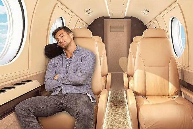 BlueHills Travel Blanket Pillow Rolled Premium Soft Plush Airplane Throw Traveling Accessories Gifts Compact in a Bag 70 X 48 inches Long Plane Flight Portable Lightweight Black R05