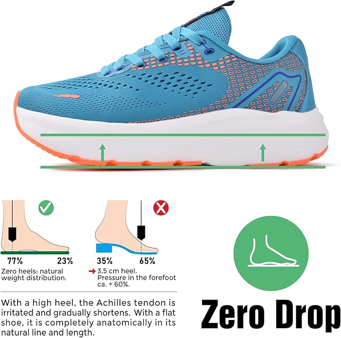 JACKSHIBO Wide Toe Box Shoes for Men Arch Support Shoes Wide Width Sneakers for Running Walking Athletic Tennis Orthopedic Plantar Fasciitis Workout with Thick Cushioned Zero Drop Sole