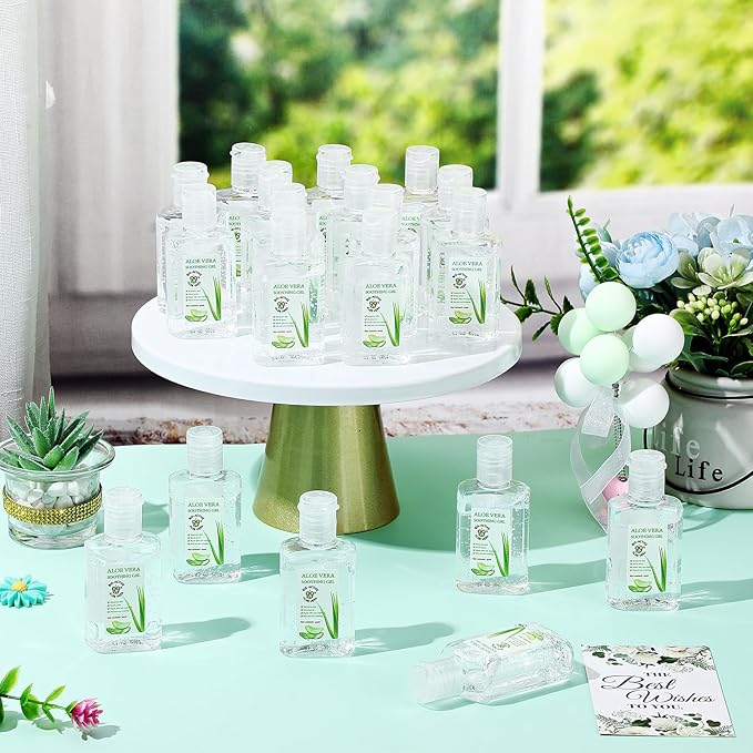 12 Pcs Mini Aloe Vera Gel Bulk for Christmas Wedding Party 1oz Soothing Moisture Aloe Gel Bulk Travel Size for Thank You Gifts Christmas Favors Wedding Party(Aloe Vera)