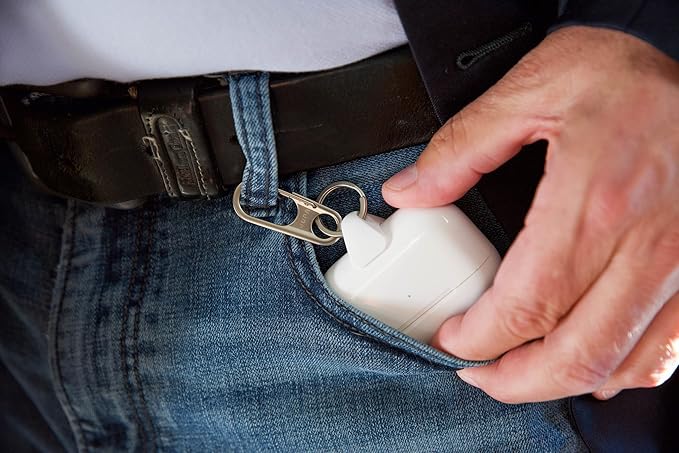 JURA Anchor for All Apple AirPods - Titanium Carabiner - Black Carbon Fiber Anchor -Lightning & USB-C