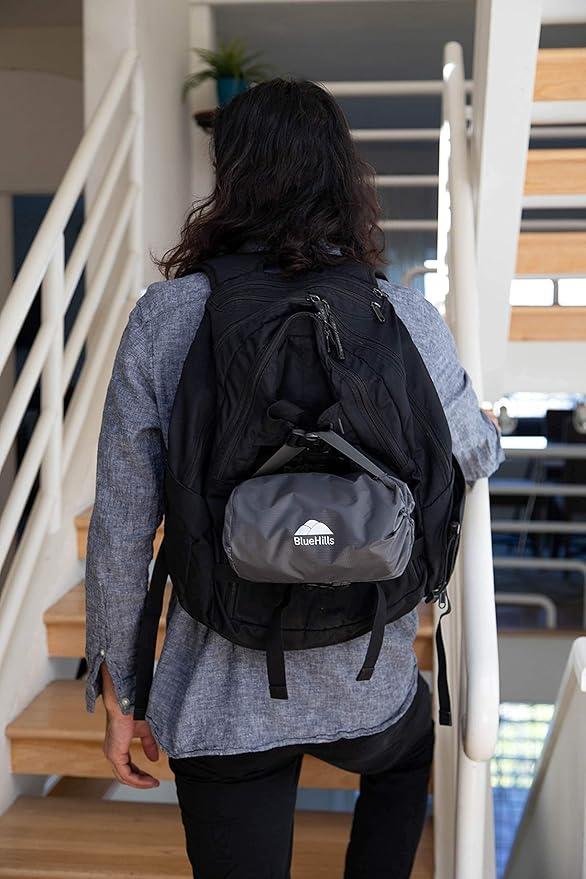 BlueHills Ultra Compact Travel Blanket 2 Pack Large Soft Cozy Portable Blanket Sheet with Carry Case and for Flight Airplane Car Layover Camping Hotel Grey C202-2PK-Gray