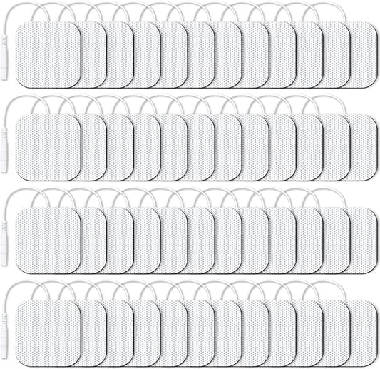 AUVON TENS Unit Electrode Pads 2"x2" 48 Pcs Value Pack, Reusable Latex-Free TENS Unit Pads with Upgraded Self-Adhesion, Non-Irritating Replacement Pads Compatible with TENS 7000, Etekcity, Nicwell