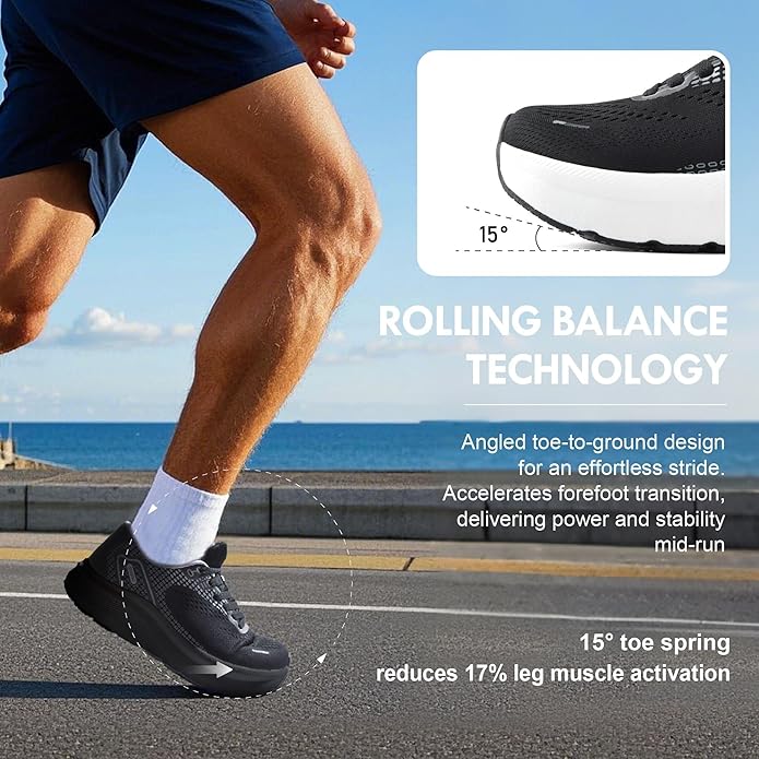 JACKSHIBO Wide Toe Box Shoes for Men Arch Support Shoes Wide Width Sneakers for Running Walking Athletic Tennis Orthopedic Plantar Fasciitis Workout with Thick Cushioned Zero Drop Sole