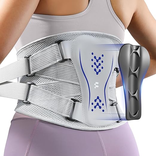 Back Brace for Lower Back Pain Relief, 4-Way Stretch Knit Fabric, Reinforced Lumbar Support, Ventilated Mesh, 360° Spine Protection, Size M