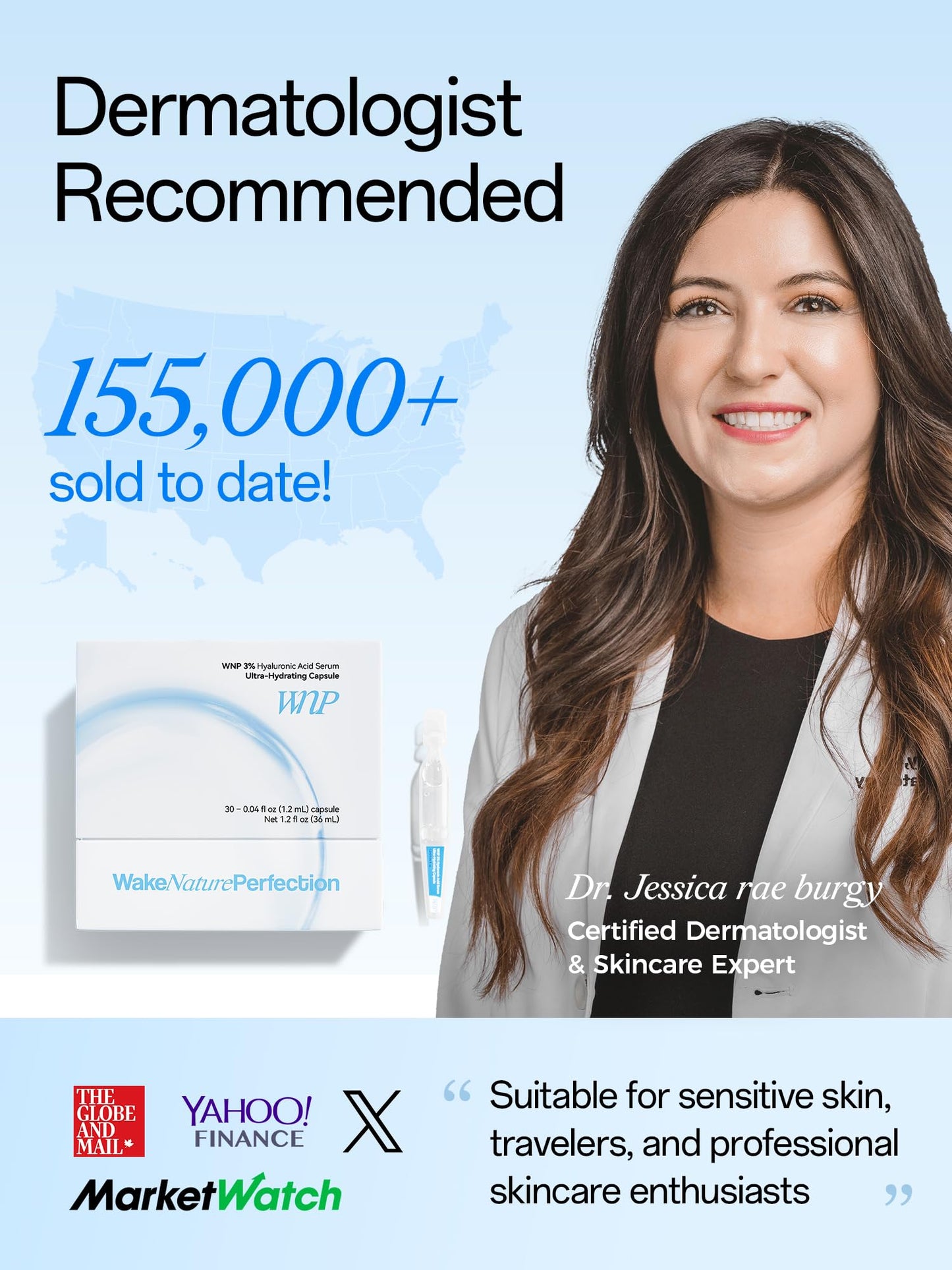 WNP 3% 4D Hyaluronic Acid Serum Ultra Hydrating Serum Smoother Skin|Pre-makeup SkinCare|Anti-Aging serum for face Single-Use Vials Skincare for Dry&Sensitive skin(1.2 ml)*30