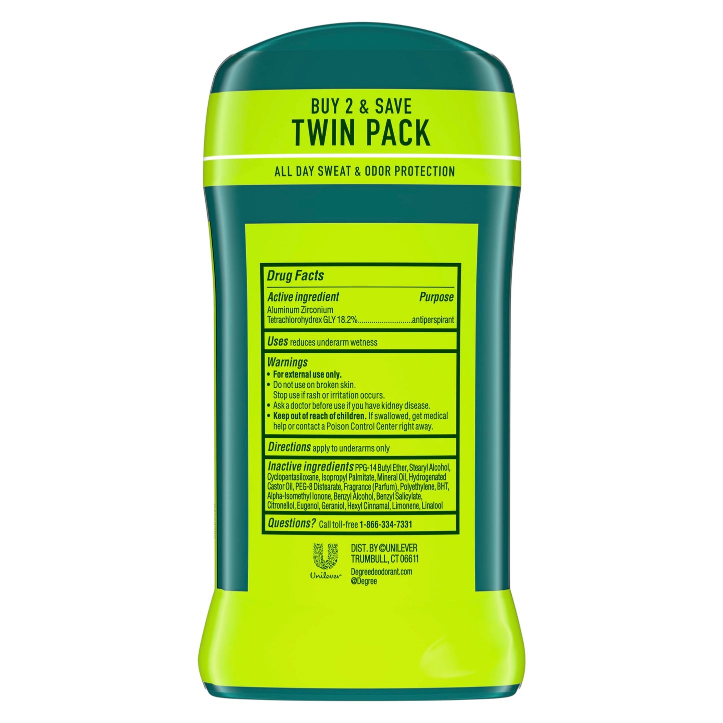 Degree Men Original Protection Antiperspirant Deodorant Extreme Blast Twin Pack 48-Hour Sweat and Odor Protection Antiperspirant For Men 2.7 oz