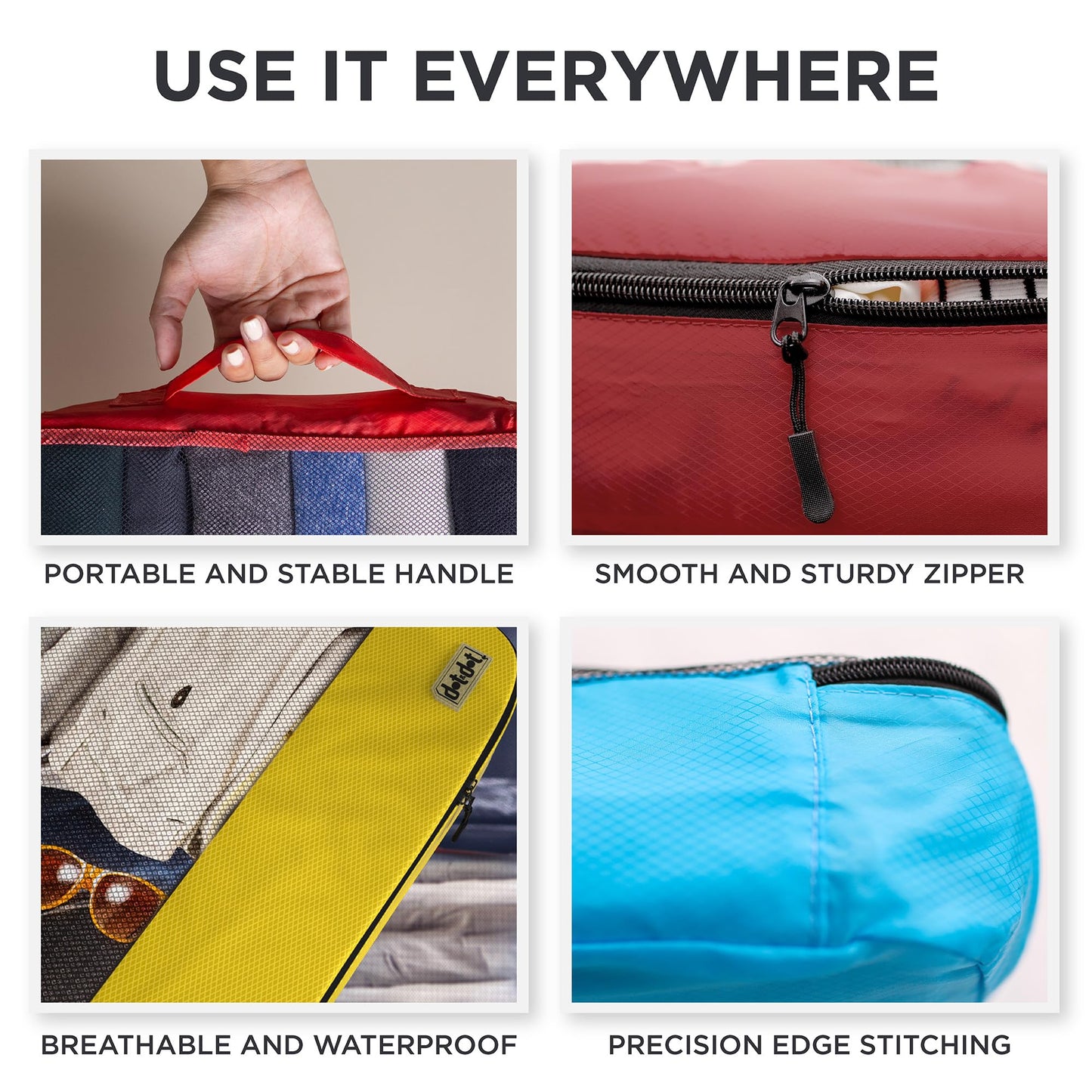 Large Packing Cubes for Travel - 5pc Packing Cubes for Suitcases - Lightweight Luggage Organizer Bags