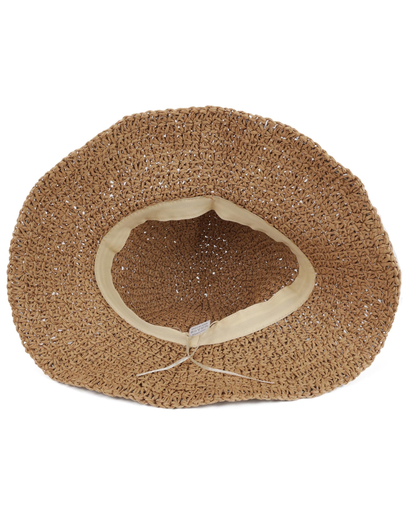 Womens Wide Brim Straw Sun Hat Foldable Floppy Crochet Beach Hat for Summer (US, Alpha, One Size, Khaki)