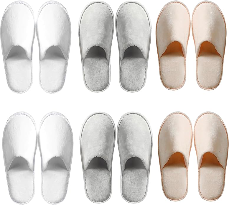6-10 Pairs Spa Slippers, Non Slip Disposable Slippers For Guest, Washable Reusable, Which Can Be Used As Women Men, House, Indoor, Bathroom, Bedroom, Hotel, Bride Slippers