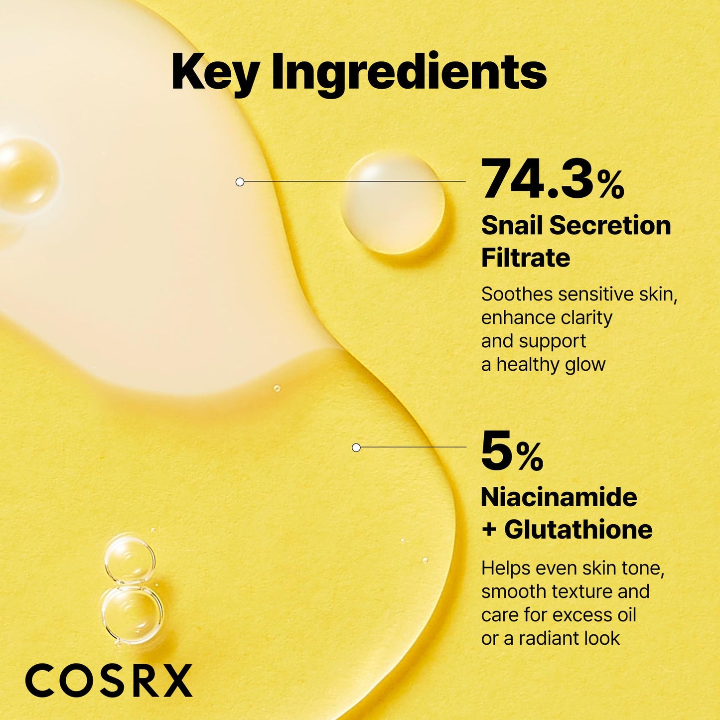 COSRX Niacinamide 5% + Snail Mucin 74% Dual Essence, Anti Aging Face Serum for Dull Skin, Mothers day gifts for mom, Sensitive Skin, Not Tested on Animals, Korean Skin Care, 2.70 fl.oz / 80ml