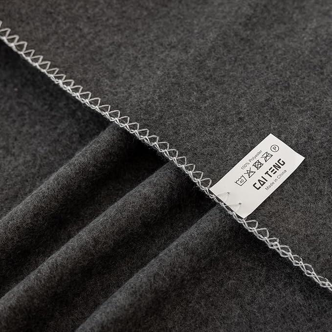 CAI TENG Fleece Blankets Bulk 6 Pack Throw Blanket 50 X 60 inch Lightweight Warm Soft Cozy Pet-Friendly Kids Blanket Solid for Sofa Bed Wedding Yard Dark Grey Melange