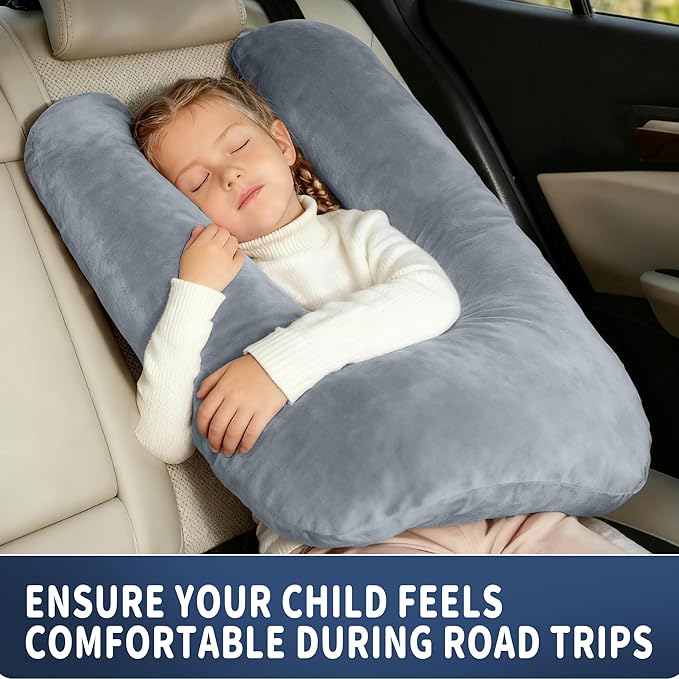 Car Pillow for Kids, Car Pillow, Travel Pillow Cushion for Car and Adults, Support Head and Neck on Road Trips, Pink