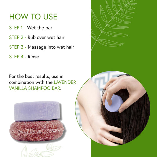 Honeybee Gardens Conditioner Bar, Lavender Vanilla, Eco-Friendly, Nourishing, For All Hair Types, 2.3 oz