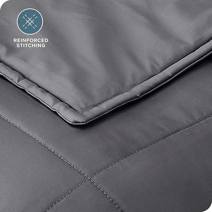 Bare Home Weighted Blanket King Size 25lb (80" x 87") for Adults - All-Natural 100% Cotton - Premium Heavy Blanket Nontoxic Glass Beads (Grey, 80"x87")