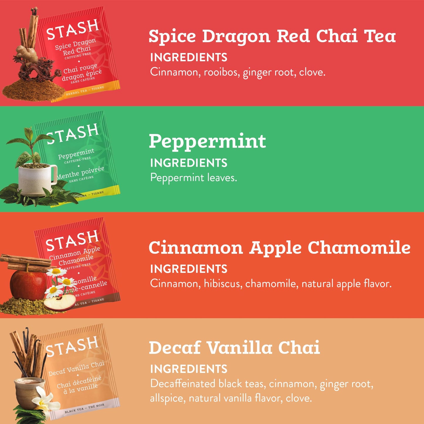 Stash Tea Relax and Unwind Tea Sampler - Assorted Specialty Tea Gift Set, Calming Herbal Teas to Support Relaxation, 7 Flavors, 35 Tea Bags