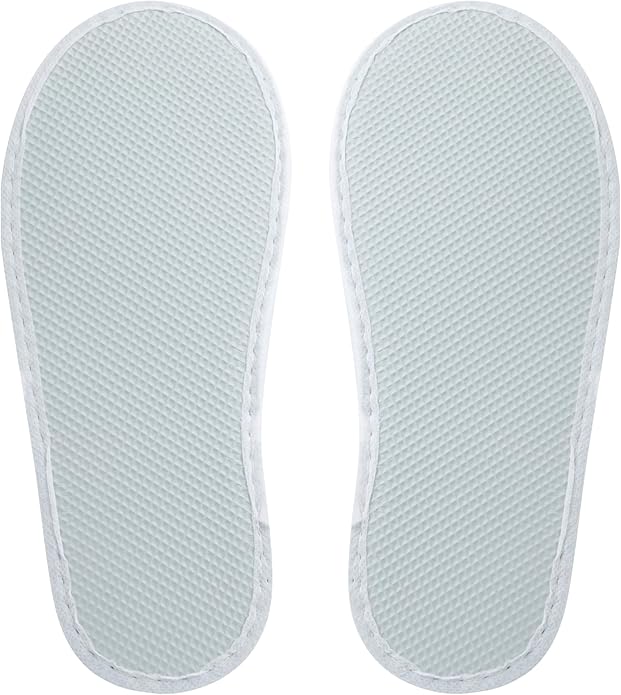 Juvale Disposable Slippers for Guests - Men's US 10/Women's US 11 Medium - White Closed-Toe Cotton EVA Slip-Resistant Sole - Individually Wrapped Spa & Hotel House Slippers Bulk 24 Pairs